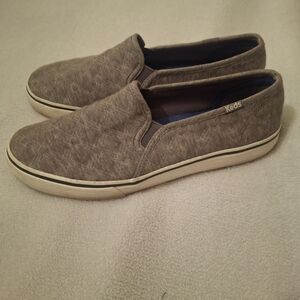 Keds Ladies Double Decker Gray Quilted Slip-On Sneakers
